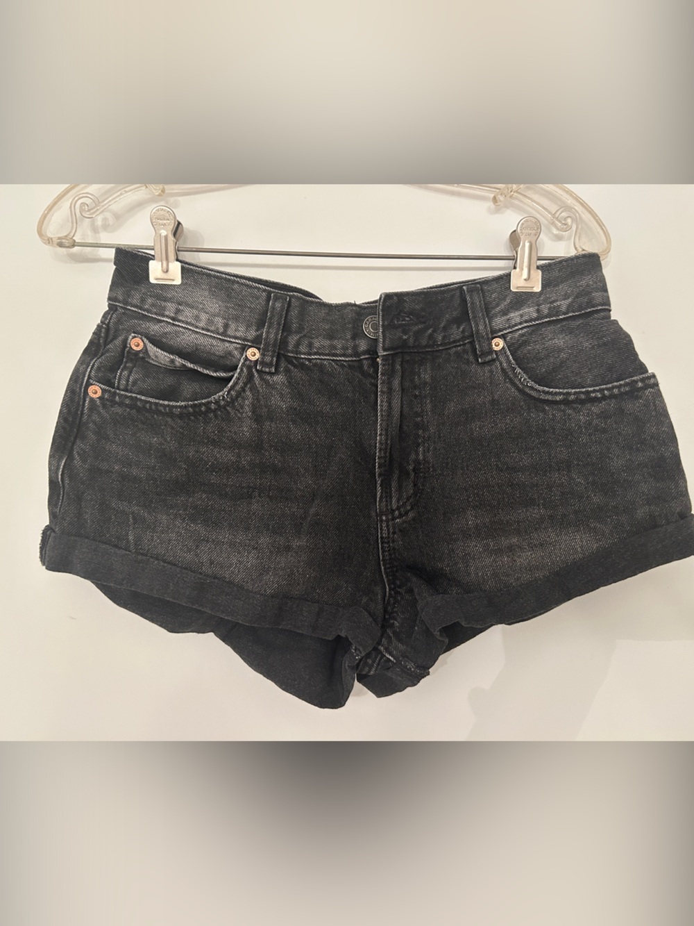 Garage Black Denim Women's Low-Rise Shorts